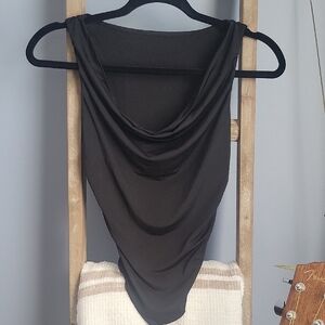 Black Draped Sleeveless Top